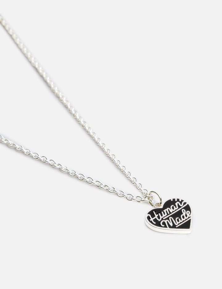 Shop Human Made Heart Silver Necklace In Black
