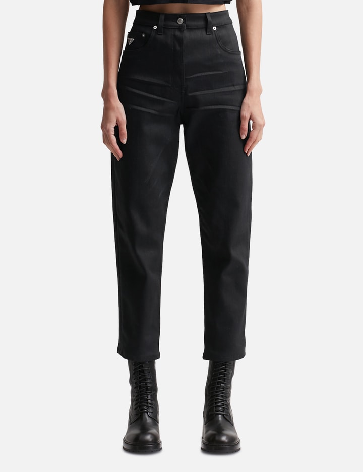 Prada Stretch Denim Five-pocket Jeans In Black
