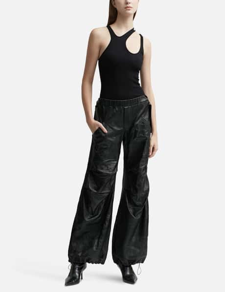 WET LEATHER CARGO PANTS view 11