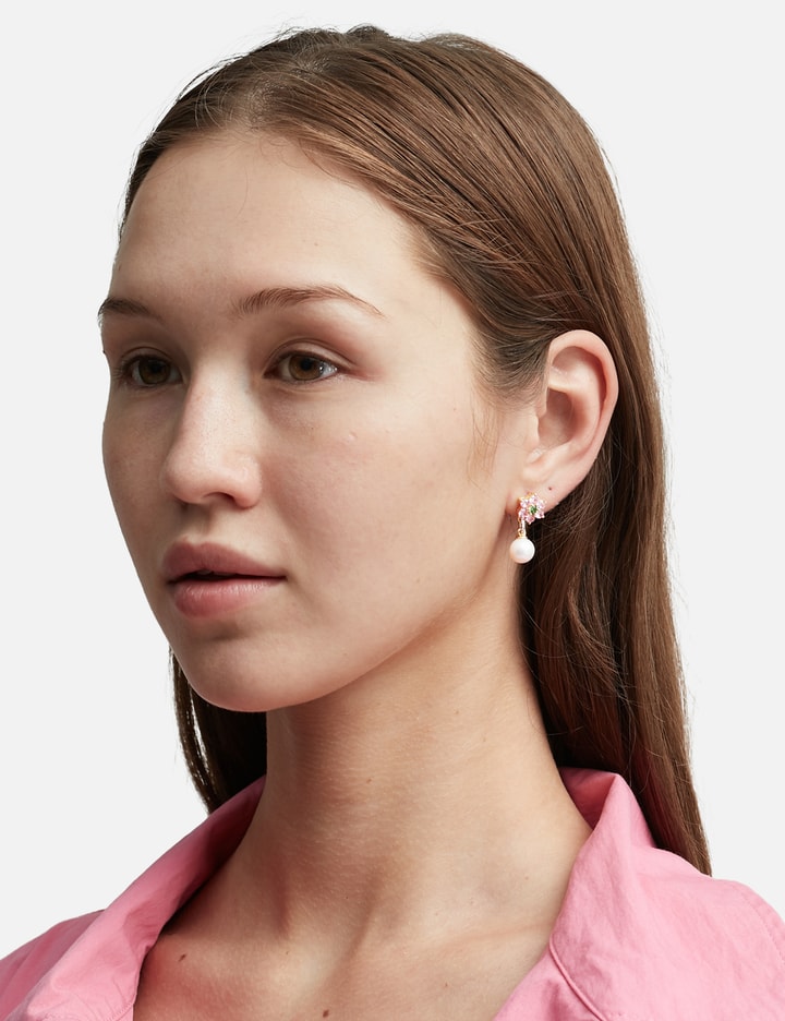 Pink & Green Flower Freshwater Pearl Earrings Placeholder Image