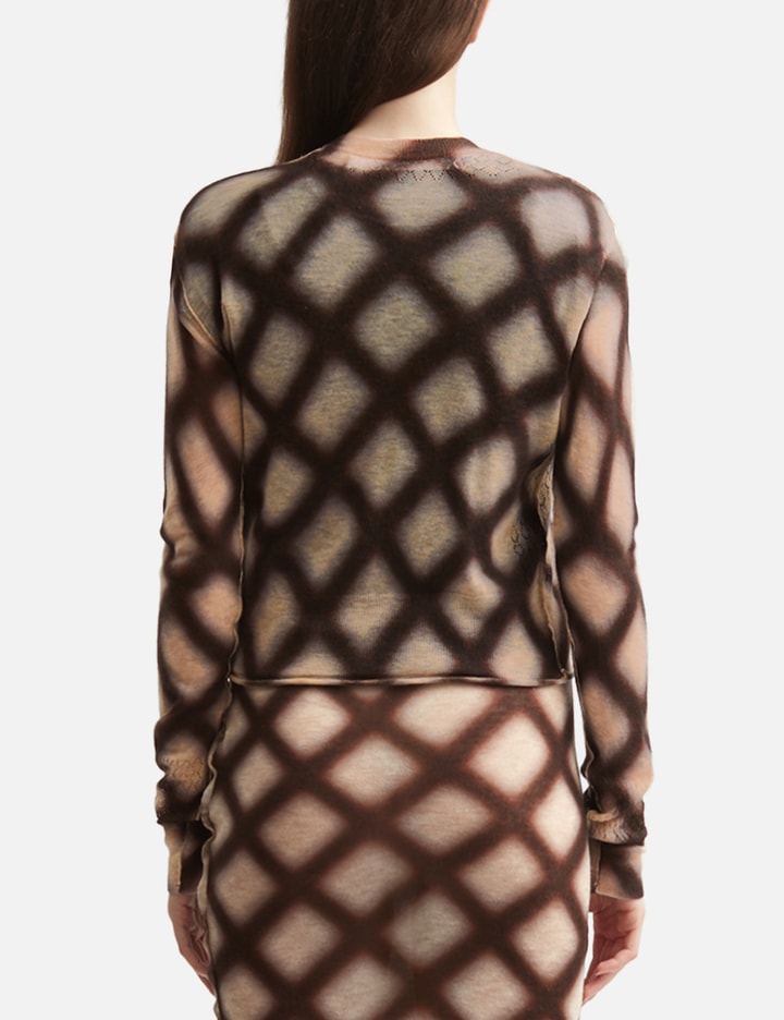 Perverze Spray-Painted Check Knit Cardigan