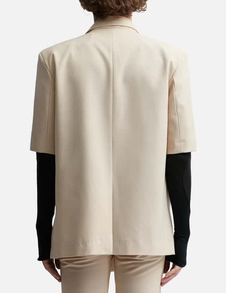 Short Sleeves Mix Media Blazer view 13