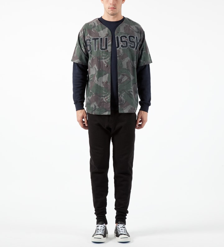 Blue Camo Lux Wool Baseball Shirt Placeholder Image