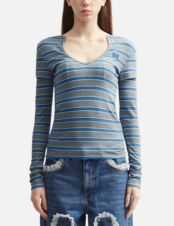 Ganni Long-Sleeve Top In Stripe