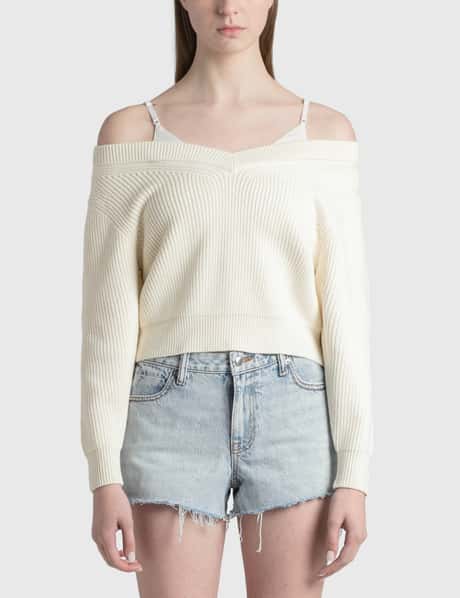 T By Alexander Wang Off-shoulder Pullover