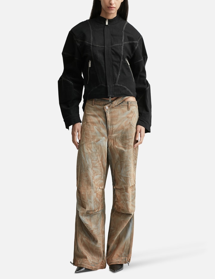 Padded Zipped Denim Jacket Placeholder Image