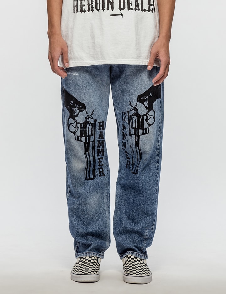 Distressed Levis 550 Jeans with Black Guns Placeholder Image