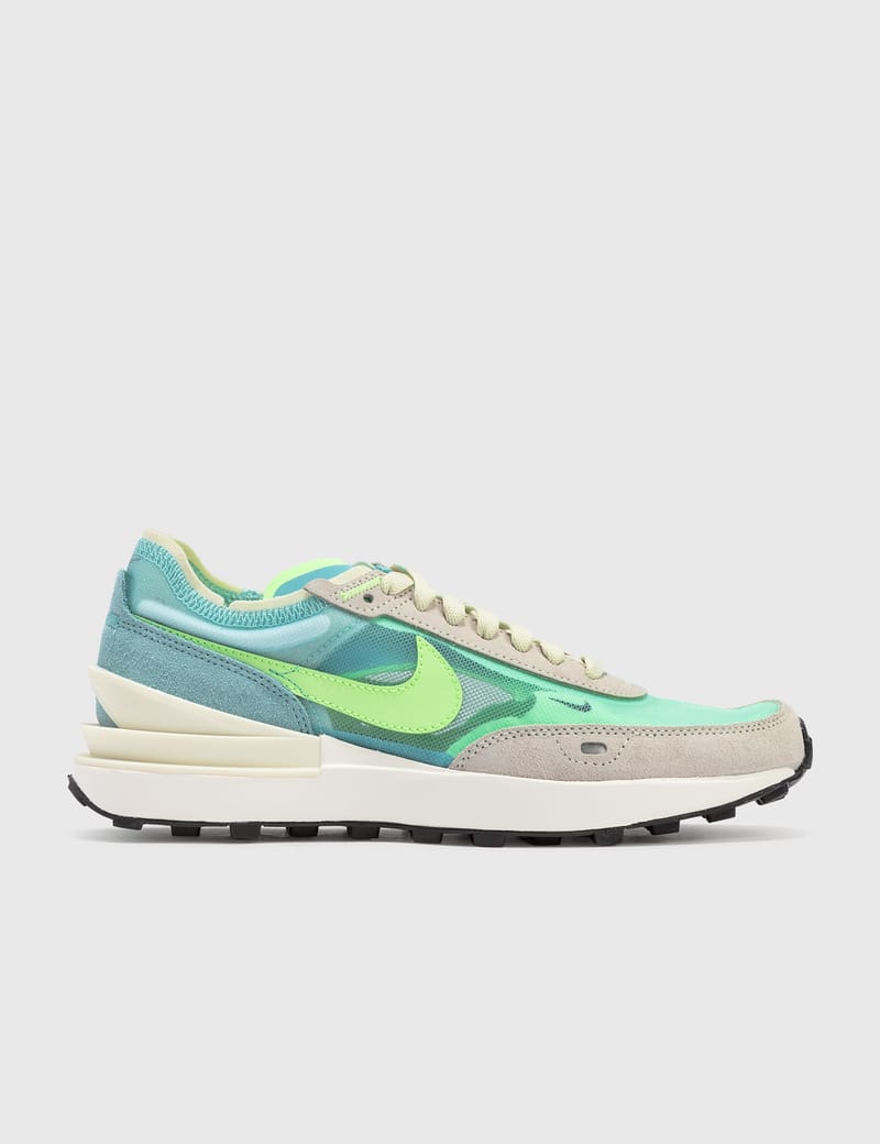 nike waffle one bleached aqua