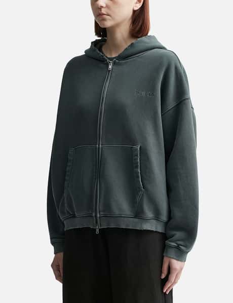GARMENT DYED LOGO ZIP-UP HOODIE view 7