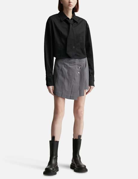 Fold-Detail Pleats Mini Skirt view 11