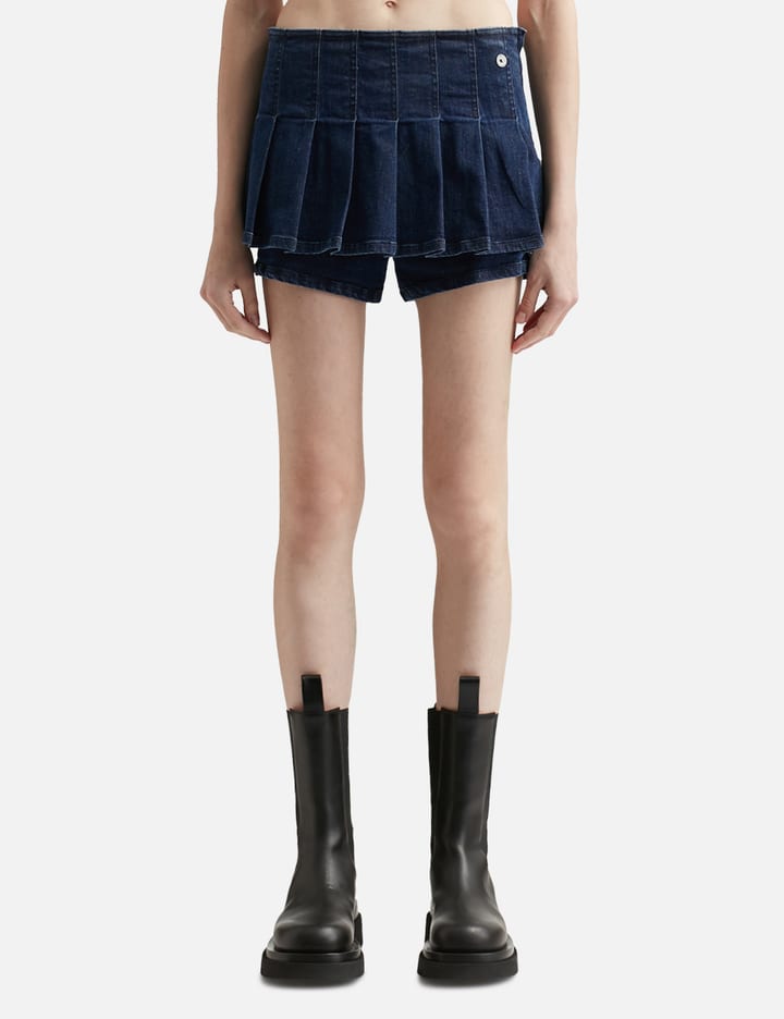 Denim Pleats Skort
