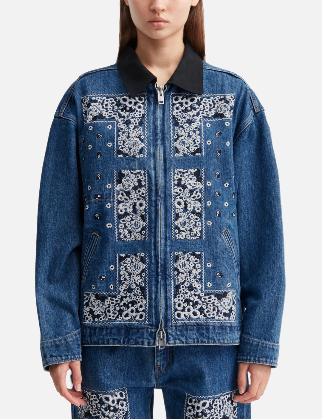 Bandana Embroidery Denim Jacket view 11