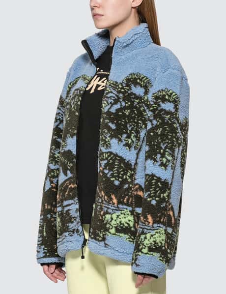 Stüssy Hawaiian Jacquard Mock Fleece Jacket HBX