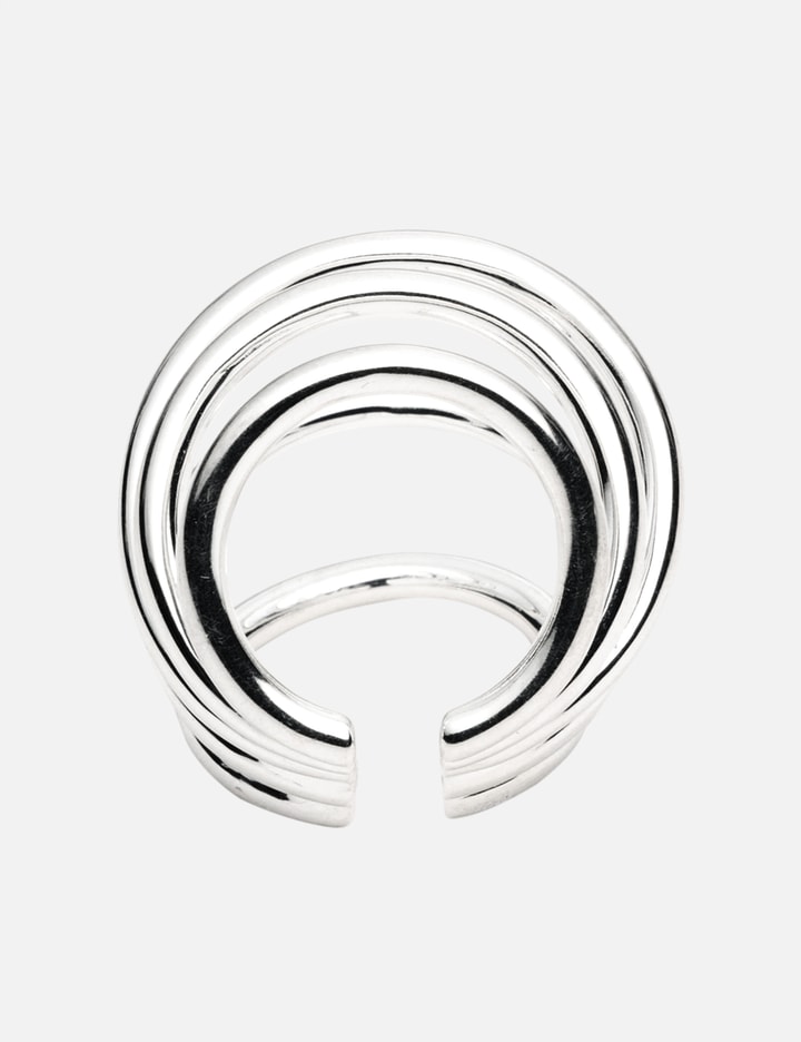 Suot Studio Five Hoop Ear Cuff Silver In Metallic