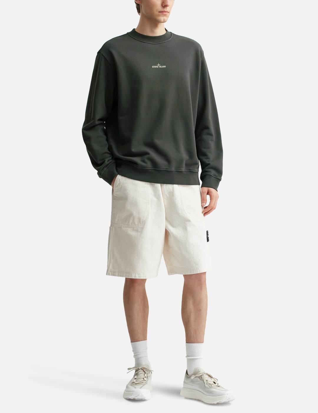 Cotton Fleece 'Industrial Four' Print Sweatshirt view 16