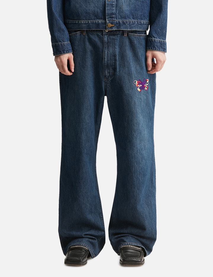 니들스 Papillon Embroidery Boot-Cut Jean - 12oz Denim