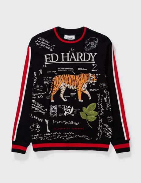 ED HARDY Edhardy Tiger Bling With Embroidery Sweat