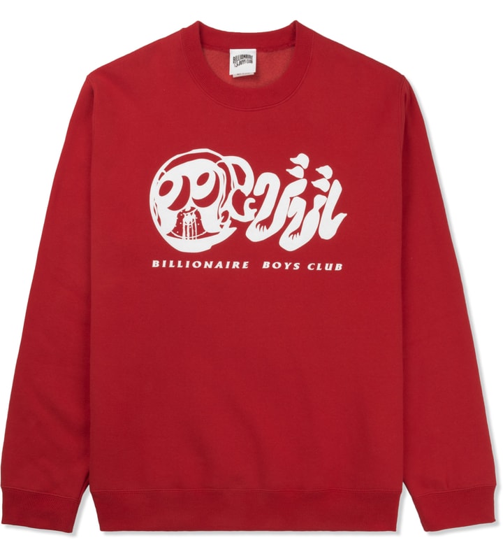 Billionaire Boys Club Red SKLOCT OG Logo Crewneck Sweater