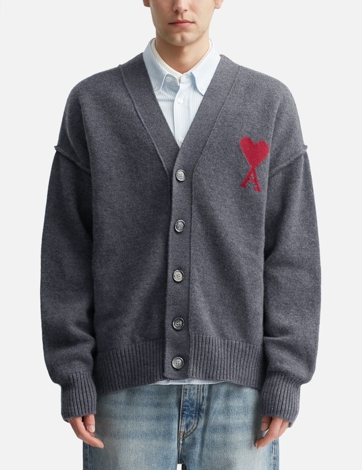 Ami Cardigan With Contrasted Ami De Coeur