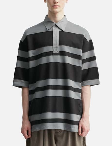 Grey Cotton Ami De Coeur Stiped Polo view 10