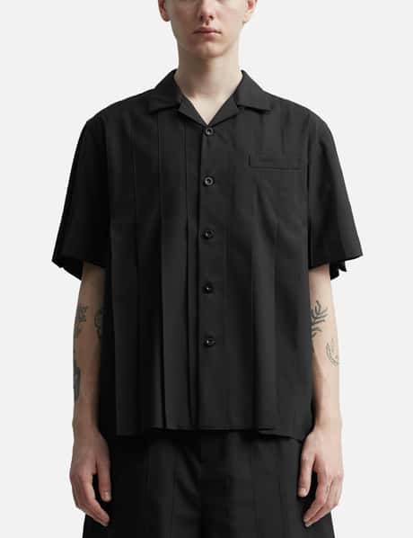 sacai suiting shirt/サカイ スーツシャツ 淡く 半袖 黒