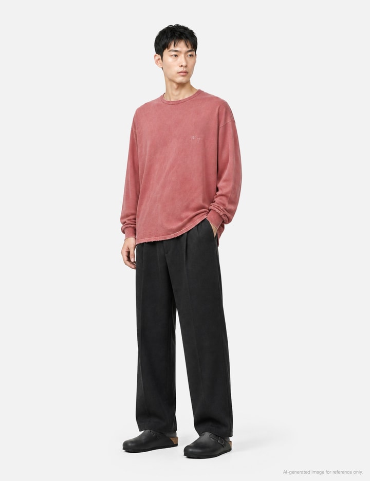 ANCELLM Embroidery Dyed LS T-Shirt