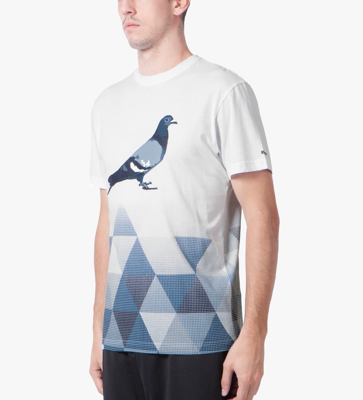 White/Navy Fractal Pigeon T-Shirt Placeholder Image