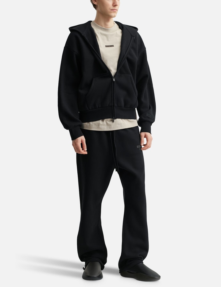 Essentials Classic Fit Fleece Zip-up Hoodie In Black