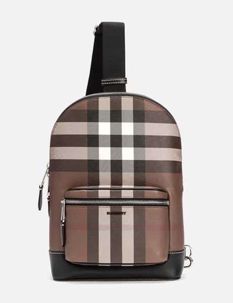 Burberry Check and Leather Crossbody Backpack