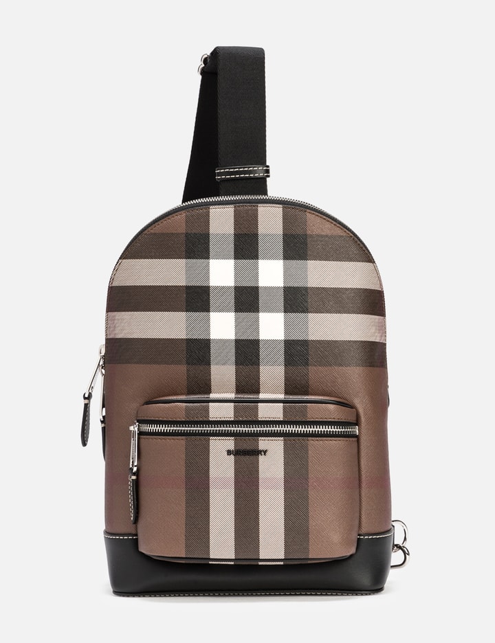Check and Leather Crossbody Backpack Placeholder Image