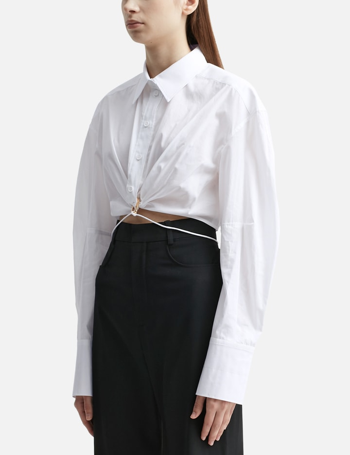 Shop Jacquemus La Chemise Plidao Shirt In White