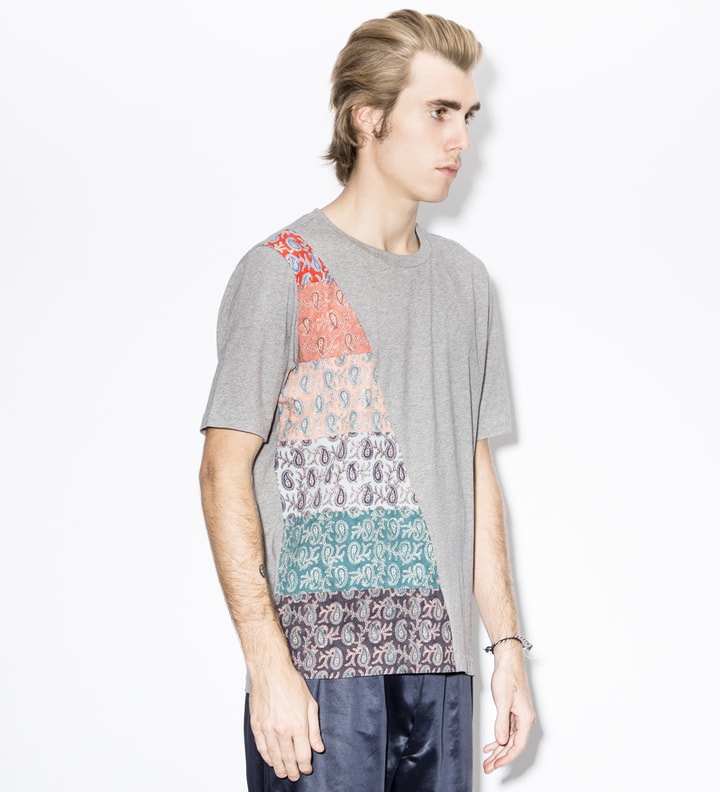 Grey Paisley Panelled T-Shirt Placeholder Image