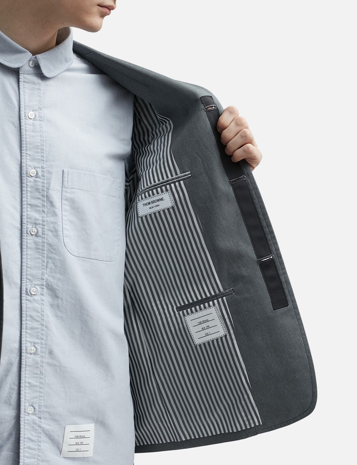 Shop Thom Browne Single-breasted Button-fastening Blazer In Grey