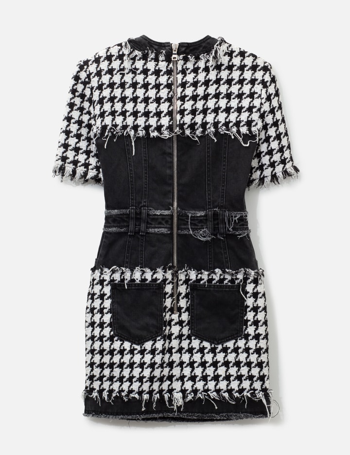 Balmain Houndstooth Tweed Denim Dress