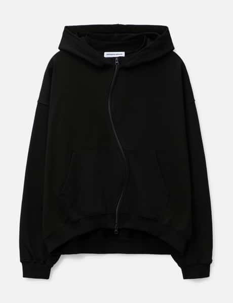 FFFPostalservice Curved Zip-up Hoodie