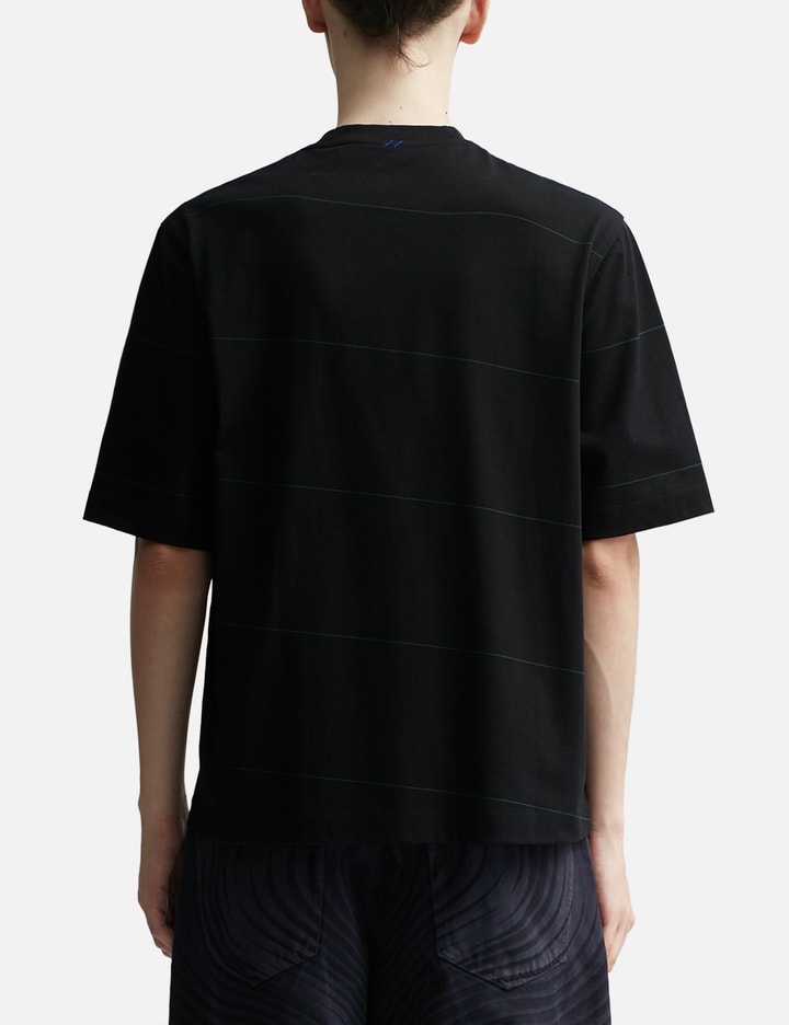 Shop Burberry Striped Cotton T-shirt In Black