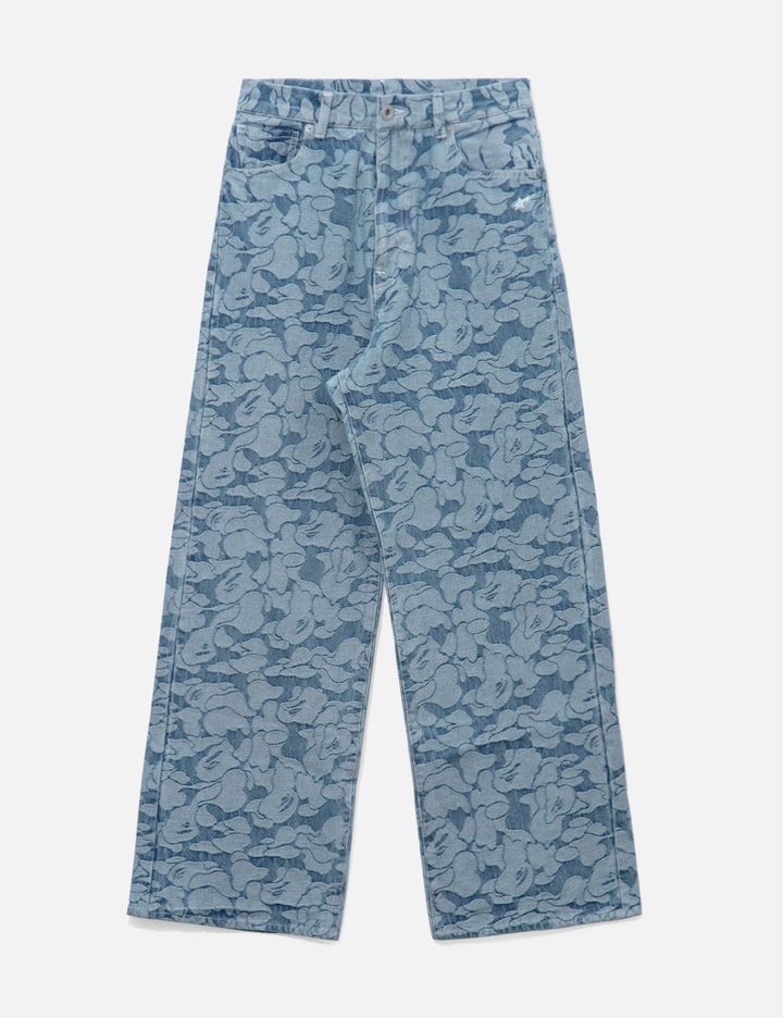 Bape Solid Camo Jeans In Blue