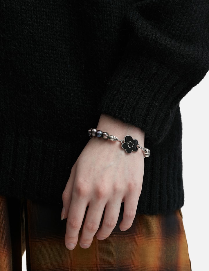 Black Flower and Pearl Bracelet Placeholder Image