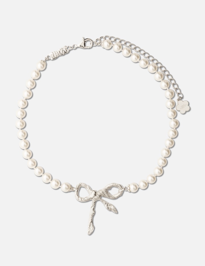 YVMIN SHUSHU/TONG × YVMIN Twisted Rope Bow Pearl Necklace