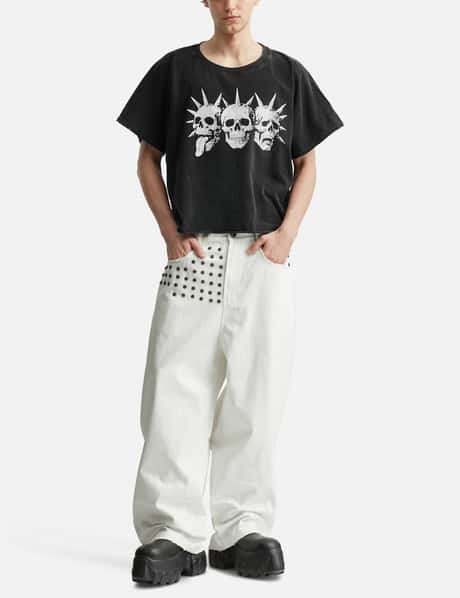 "Devlin" Studded Waxed Baggy Denims view 15