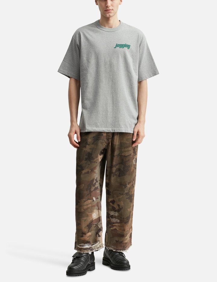 Unlikely Authentic Graphic Tee "jogging" In Gray