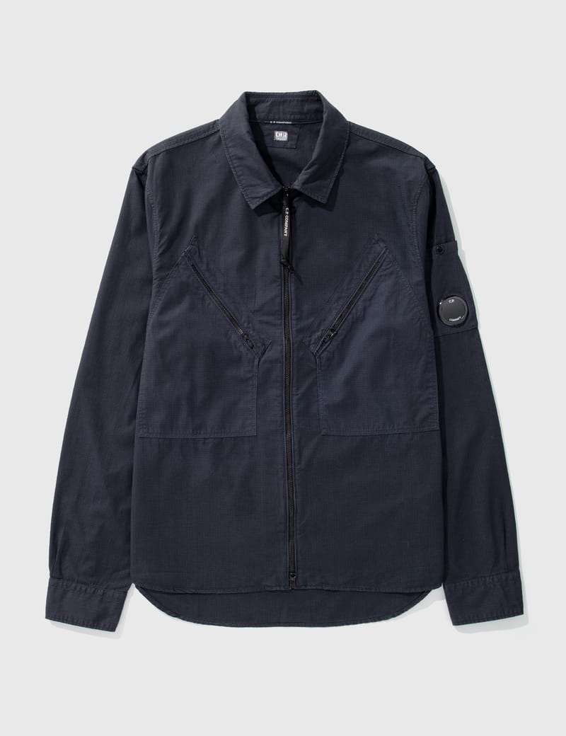 C.P. Company zipped cotton shirt jacket - Blue
