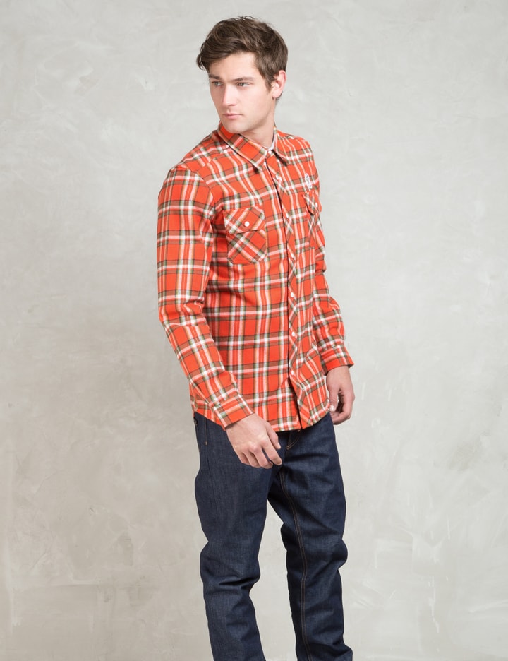 Orange L/S Billionaire Layer Heavy Flannel Shirt Placeholder Image