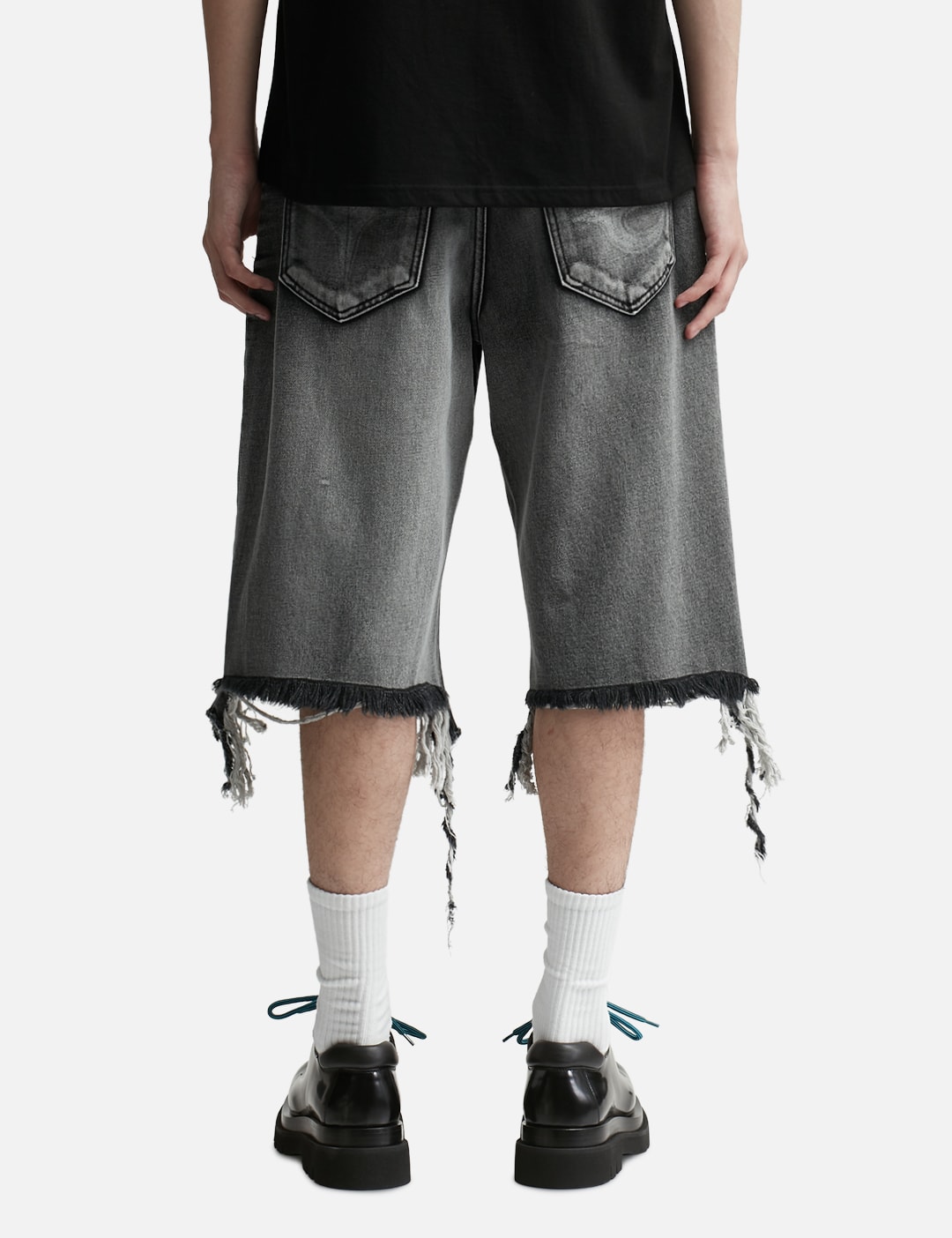 DOUBLE KNEE DENIM SHORTS view 13