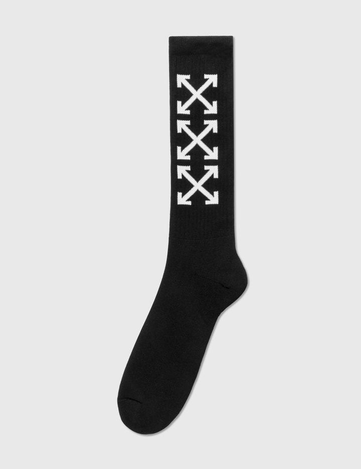 Arrow Mid Calf Socks in white