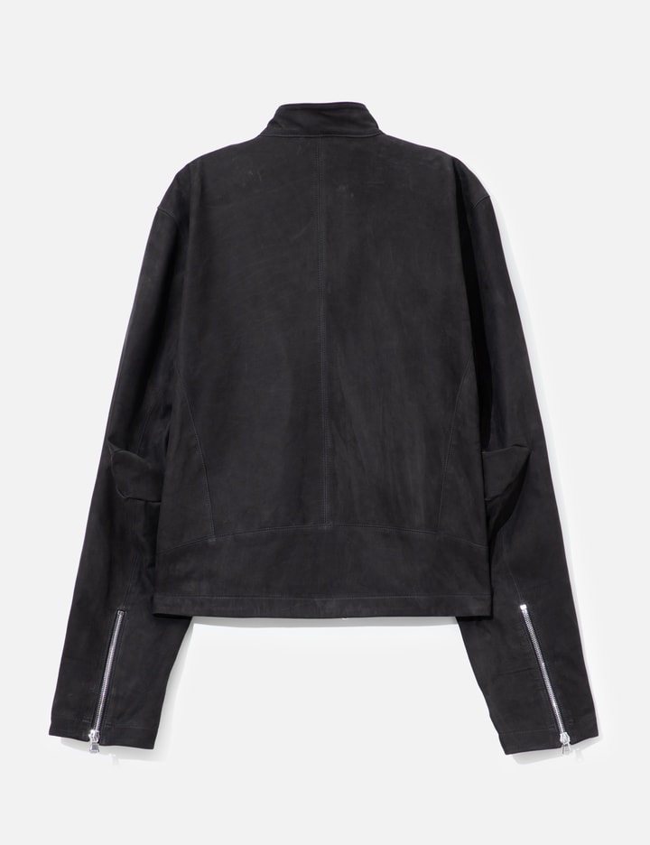 O. Files Aged Racer Suede Leather Jacket