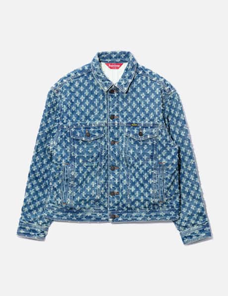 Supreme Hole Punch Denim Trucker Jacket Blue