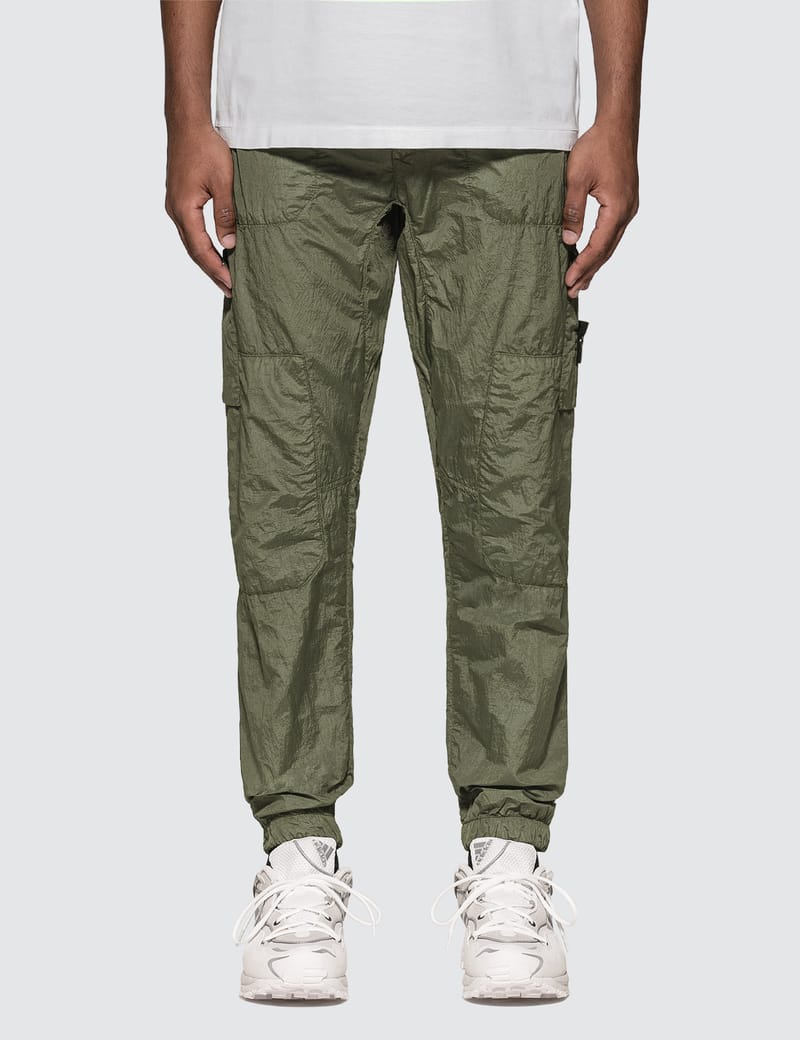 stone island nylon seersucker cargo pants