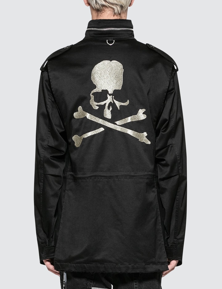 Distressed Silver Skull Embroidery M-65 Jacket Placeholder Image