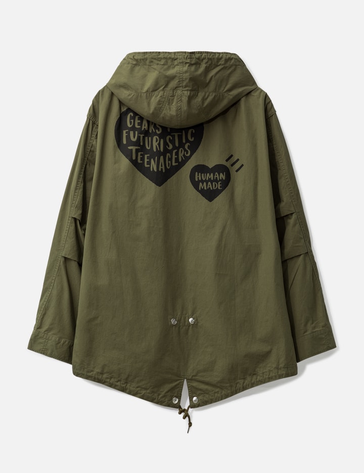 Shop Human Made Hooded Coat In Green
